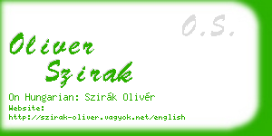 oliver szirak business card
